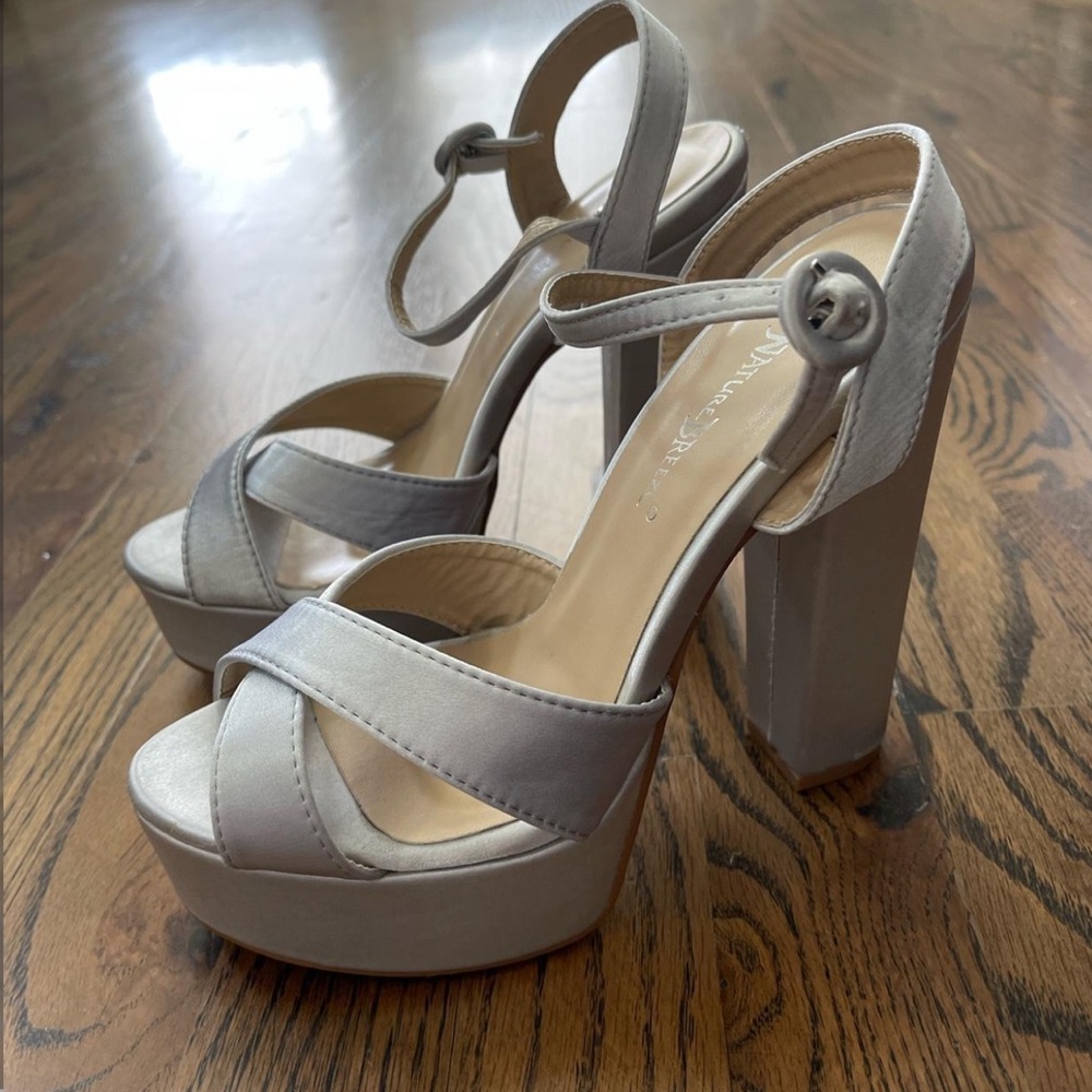 Silver platform heels!!